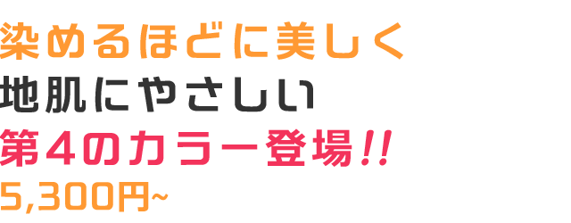 染めるほどに美しく。地肌にやさしい第4のカラー登場!!